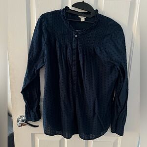 Dark turquoise long sleeve blouse